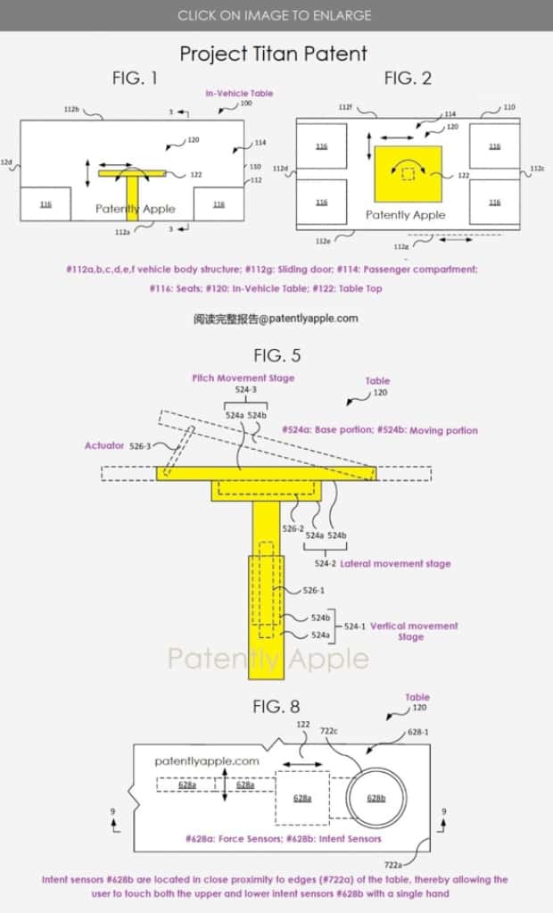 苹果新专利：可作为显示器的车载智能桌