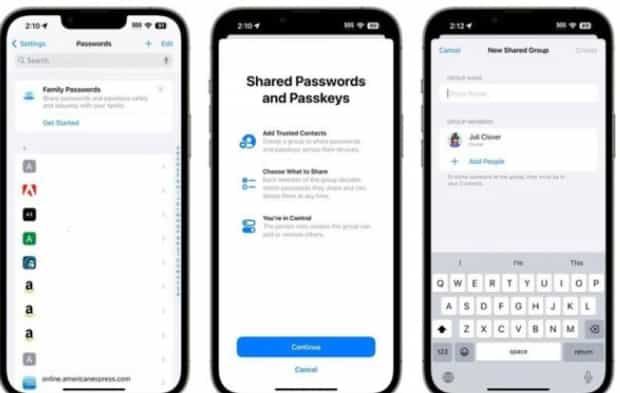 iOS 17 支持通过 iCloud 钥匙串向好友和家人分享密码