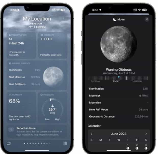 苹果 iOS 17 改进天气应用，支持回顾昨日天气
