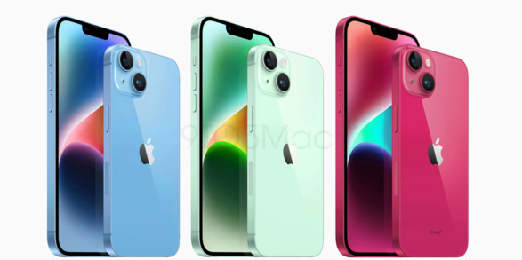消息称 iPhone 15 新增“青绿色”,Pro 机型新增“绯红色”
