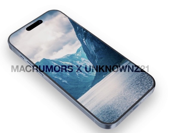苹果 iPhone 15 Pro 系列手机渲染图曝光:深蓝色外观/钛合金边框