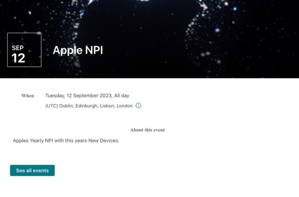 消息称苹果 iPhone 15 系列发布会将于 9 月 12 日举办