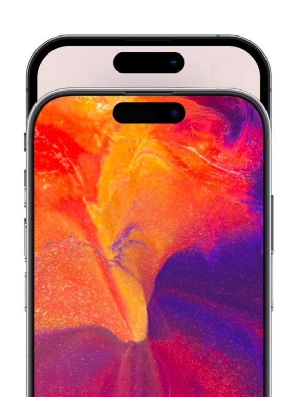渲染图展示 iPhone 15 Pro 和 iPhone 14 Pro 边框对比:明显收窄