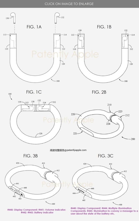 苹果新专利:将 AirPods 耳机充电盒打造成“项链”和“钥匙圈”