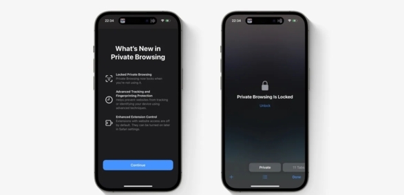 iOS 17 安全性改进：Safari 浏览器“无痕浏览”模式需 Face ID 认证