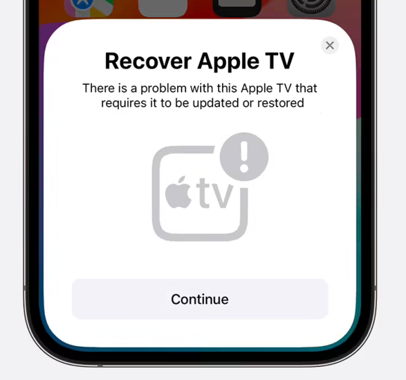 苹果 iOS 17 支持让用户使用 iPhone 恢复 Apple TV