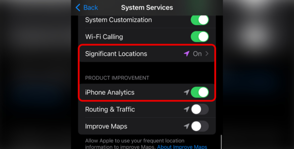 用户反馈：升级 iOS 17 后，会重新打开此前禁用的“重要地点”选项