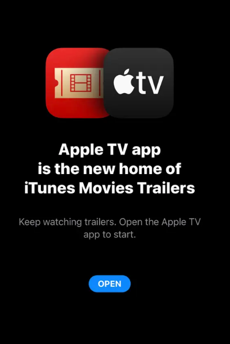 苹果官方将 iTunes Movie Trailers 应用搬家至 Apple TV