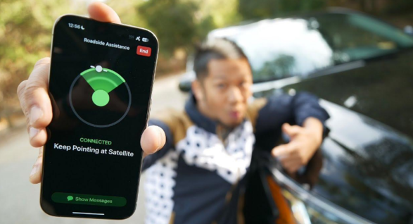 美国主播实测：苹果 iPhone 14/15 系列机型卫星道路救援服务