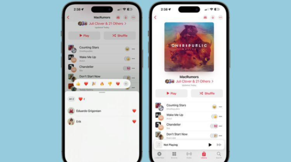苹果 Apple Music 协作播放列表支持使用 Emoji 互动