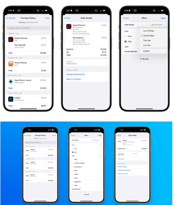 苹果重新设计 App Store 购买记录页面：让你的每笔消费清清楚楚