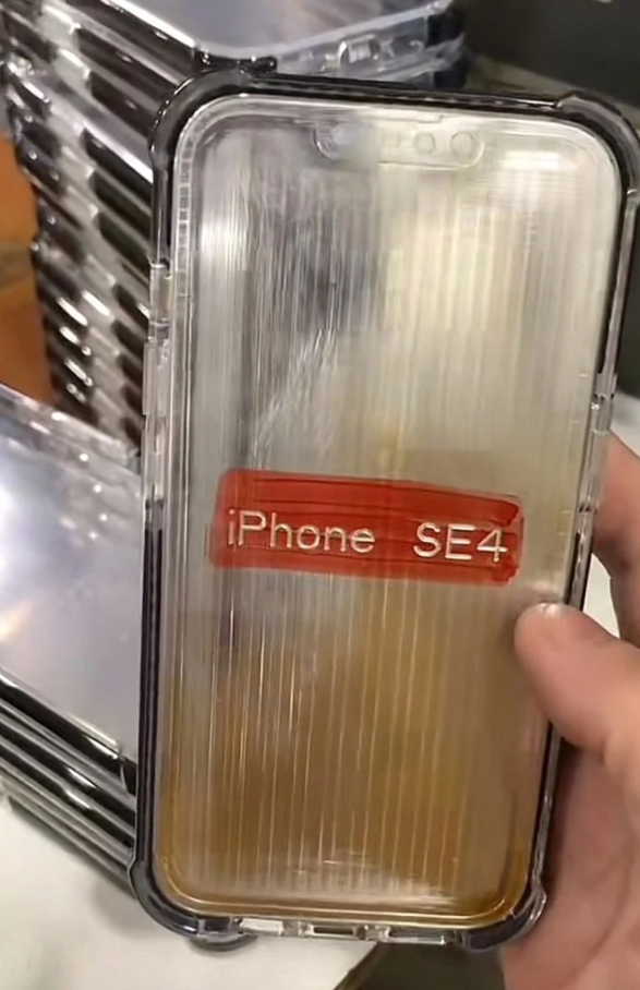 苹果 iPhone SE 4 手机保护壳曝光，显示其采用刘海屏设计
