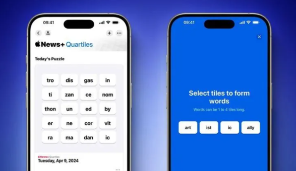 苹果 iOS 17.5 为 Apple News+ 订阅者新增“Quartiles”文字游戏
