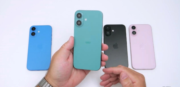 蓝、粉、白、黑、绿，苹果 iPhone 16 机模上线