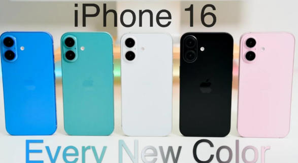蓝、粉、白、黑、绿，苹果 iPhone 16 机模上线