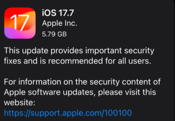 苹果 iOS / iPadOS 18 RC 版、17.7 RC 版更新发布