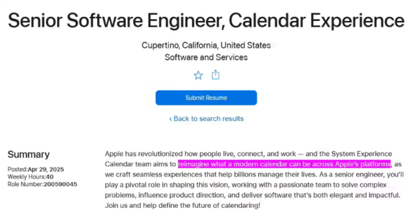 WWDC25 前瞻：招聘信息确认苹果 iOS 19 将重构日历应用