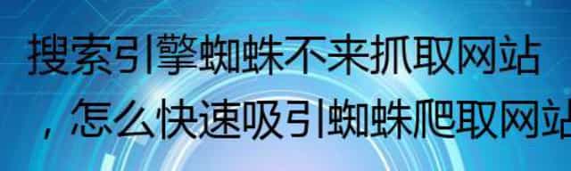 搜索引擎蜘蛛不来抓取网站,怎么快速吸引蜘蛛爬取网站
