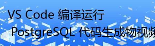 VS Code 编译运行 PostgreSQL 代码生成物视频