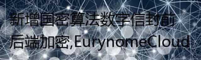 新增国密算法数字信封前后端加密，Eurynome Cloud 2.7.0.RC1 发布
