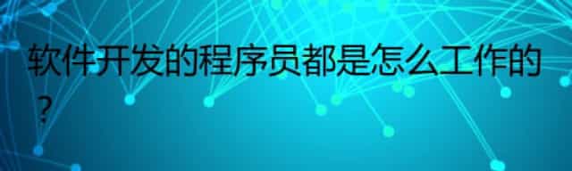 软件开发的程序员都是怎么工作的？