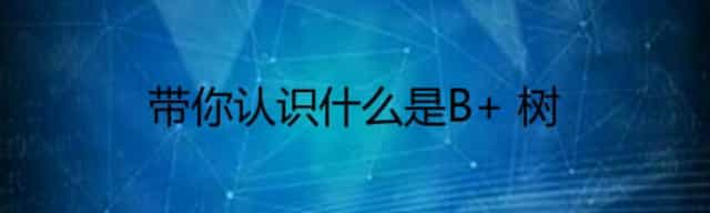 带你认识什么是B+ 树