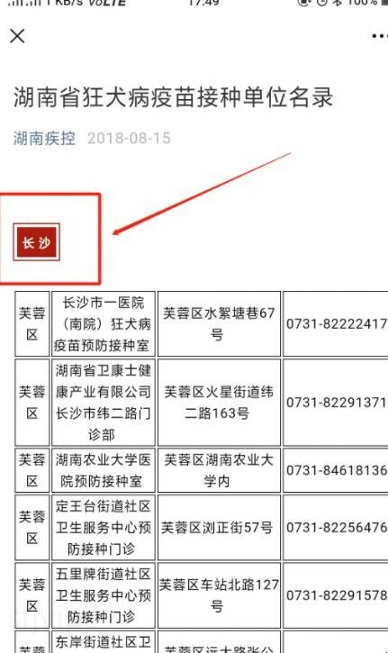 长沙狂犬疫苗接种点怎么查,长沙哪里可以打狂犬育苗