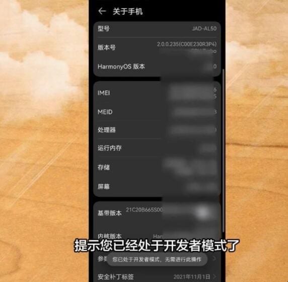 华为手机开发者选项在哪里