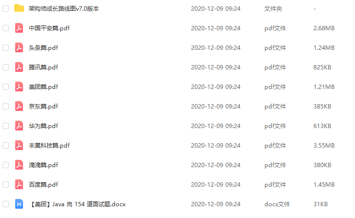 京东,腾讯,华为,头条,滴滴等Java大厂面试题 京东,腾讯,华为,头条,滴滴等Java大厂面试题